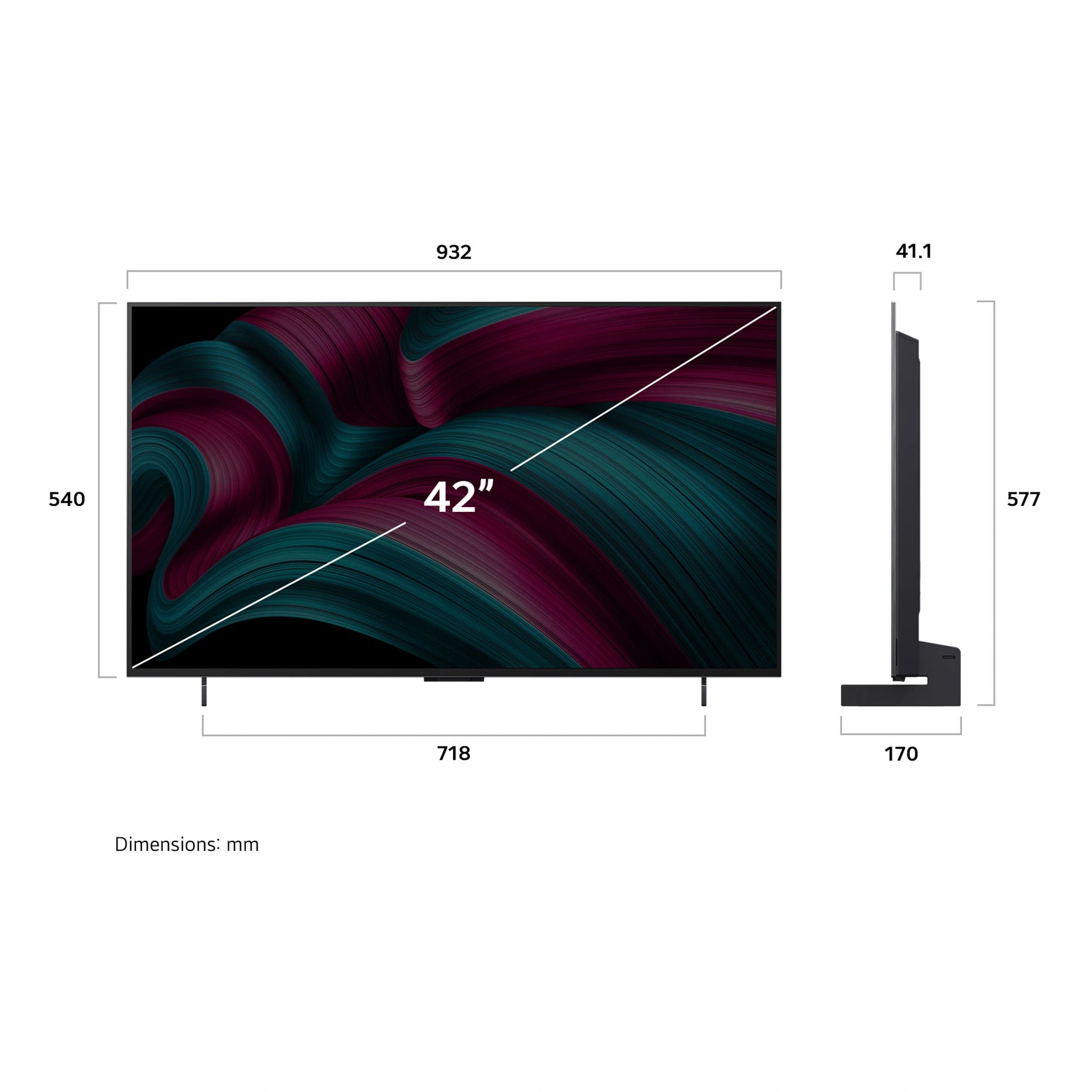 LG OLED42C5PSA 42 Inch C5 Series OLED Evo AI 4K Smart TV