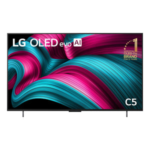 LG 42 Inch OLED Evo C5 4K Smart TV with AI Magic OLED42C5PSA, Front View