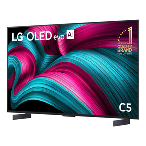 LG 42 Inch OLED Evo C5 4K Smart TV with AI Magic OLED42C5PSA, Left View