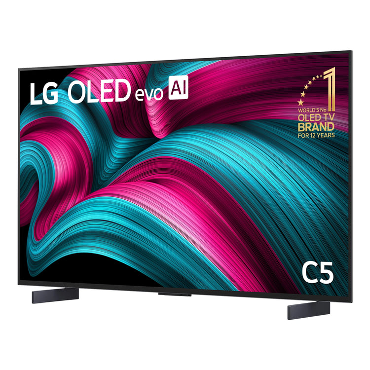 LG 42 Inch OLED Evo C5 4K Smart TV with AI Magic OLED42C5PSA, Left View