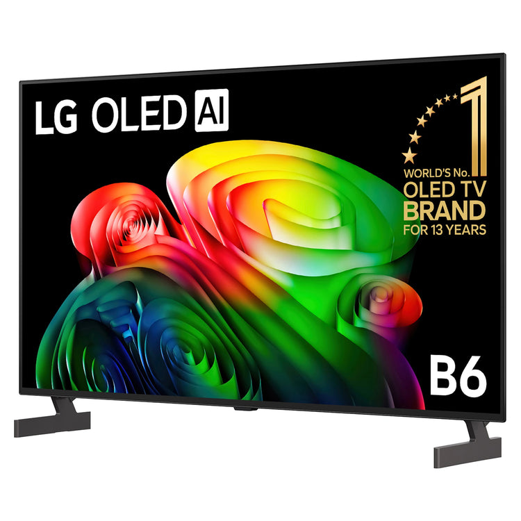 LG 48 Inch OLED AI 4K Smart TV 2026 OLED48B6PSA, Left Side View
