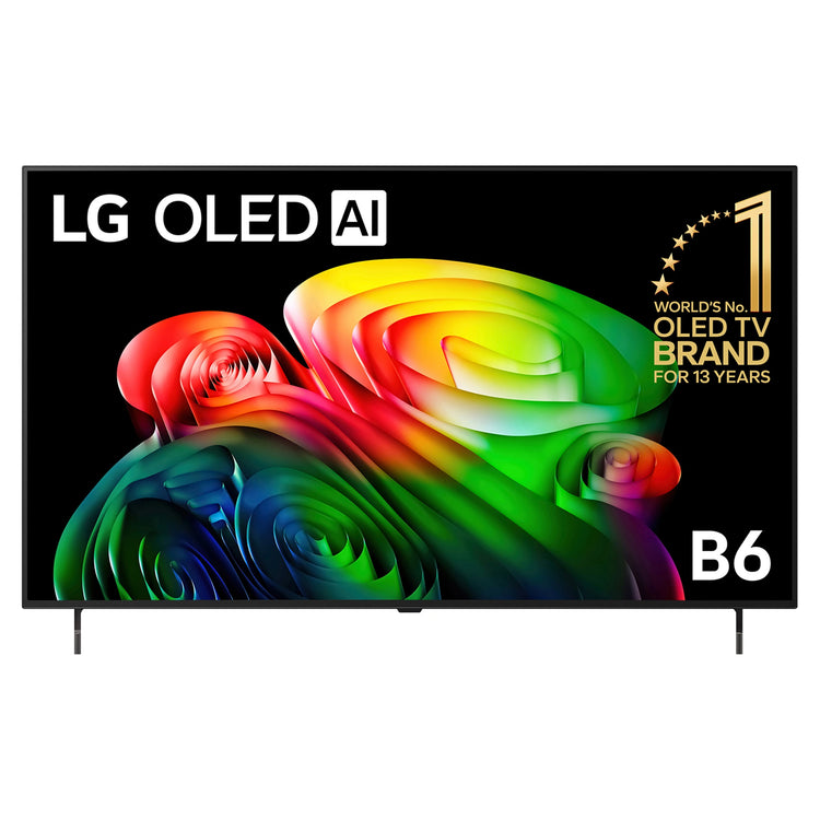 LG 55 Inch OLED AI B6 4K Smart TV 2026 OLED55B6PSA, Front View