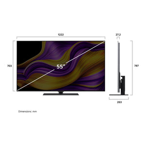 LG 55 Inch OLED Evo G5 4K Smart TV OLED55G5PSA, Dimensions View