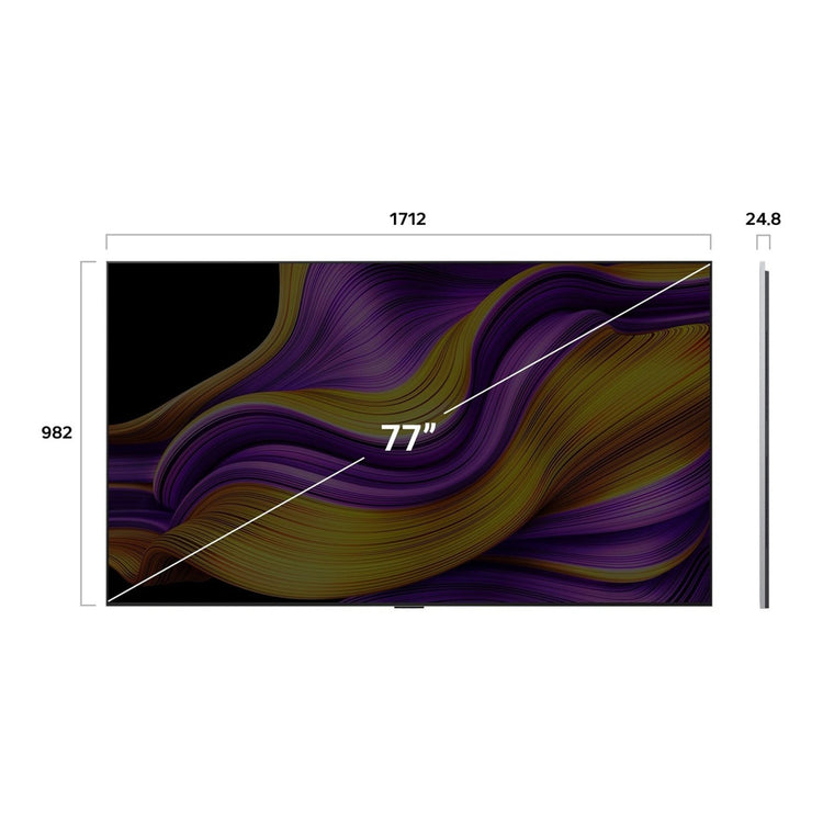 LG 77-inch OLED evo AI TV G5 165Hz Gaming Mode Dolby Vision & HDR10 4K UHD OLED77G5PSA, Dimensions