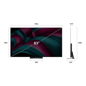 LG 83-inch OLED evo AI C5 4K Smart TV OLED83C5PSA, Dimensions