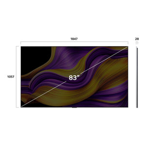 LG 83 Inch OLED evo AI G5 4K Smart TV OLED83G5PSA, Dimensions
