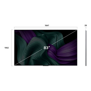 LG 83 Inch OLED evo AI M5 4K Smart TV with True Wireless Video & Audio Transfer OLED83M5PSA, Dimensions
