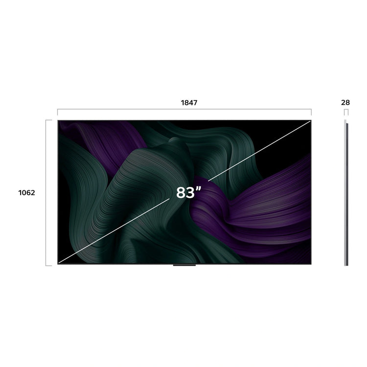 LG 83 Inch OLED evo AI M5 4K Smart TV with True Wireless Video & Audio Transfer OLED83M5PSA, Dimensions