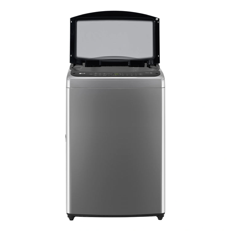 LG 9kg Series 3 Top Load Washing Machine with AI DD in Grey WTL309G, Front Side View With Door Open