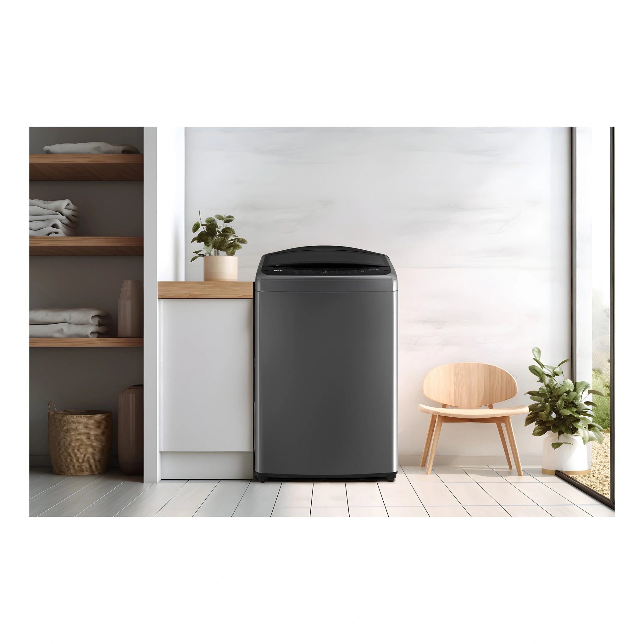 LG 9kg Series 3 Top Load Washing Machine with AI DD in Grey WTL309G, Lifestyle