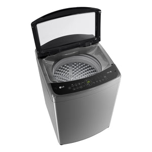 LG 9kg Series 3 Top Load Washing Machine with AI DD in Grey WTL309G, Top Left Side View With Door Open 