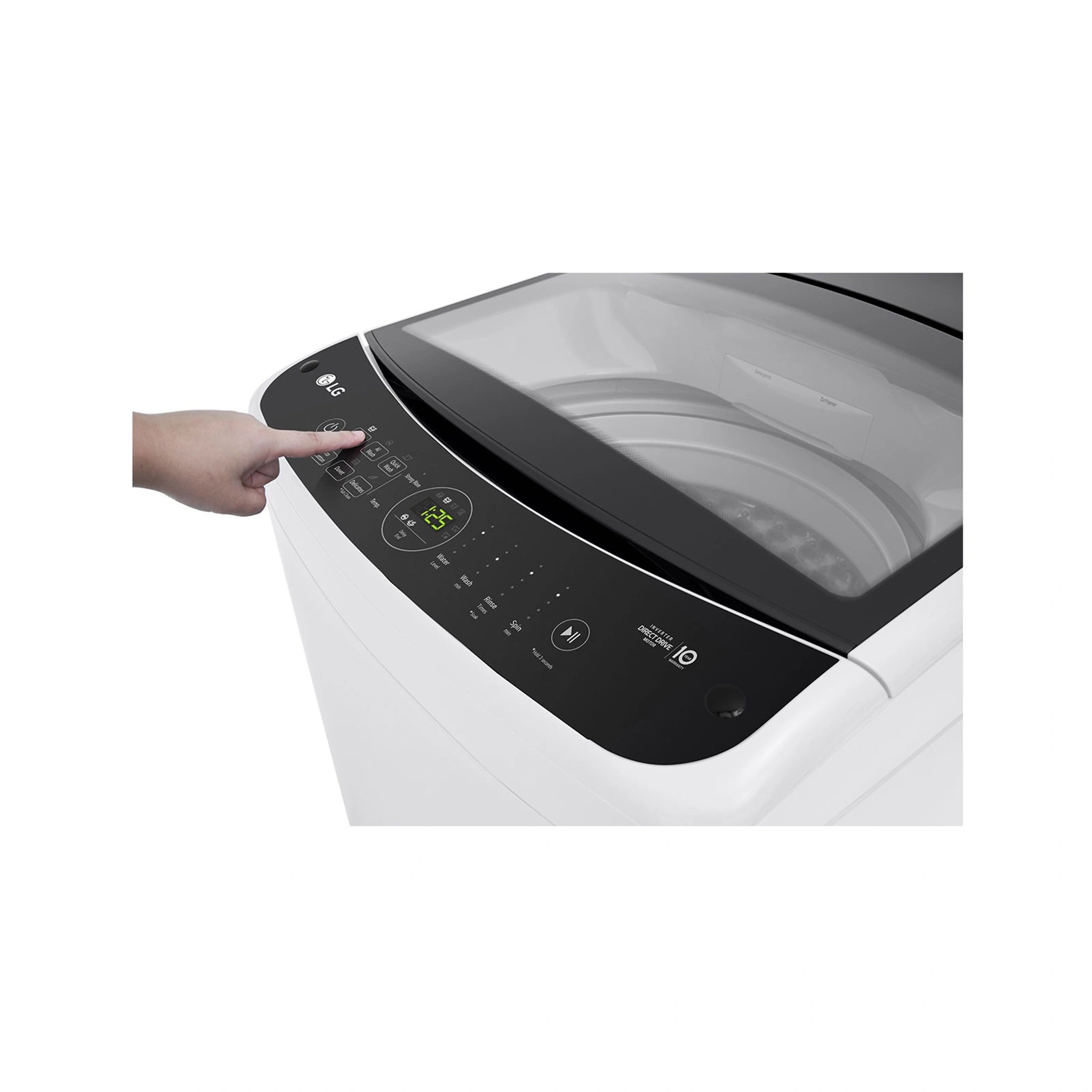 LG 9Kg Series 3 Top Load Washing Machine WTL309W, Control Panel View 2