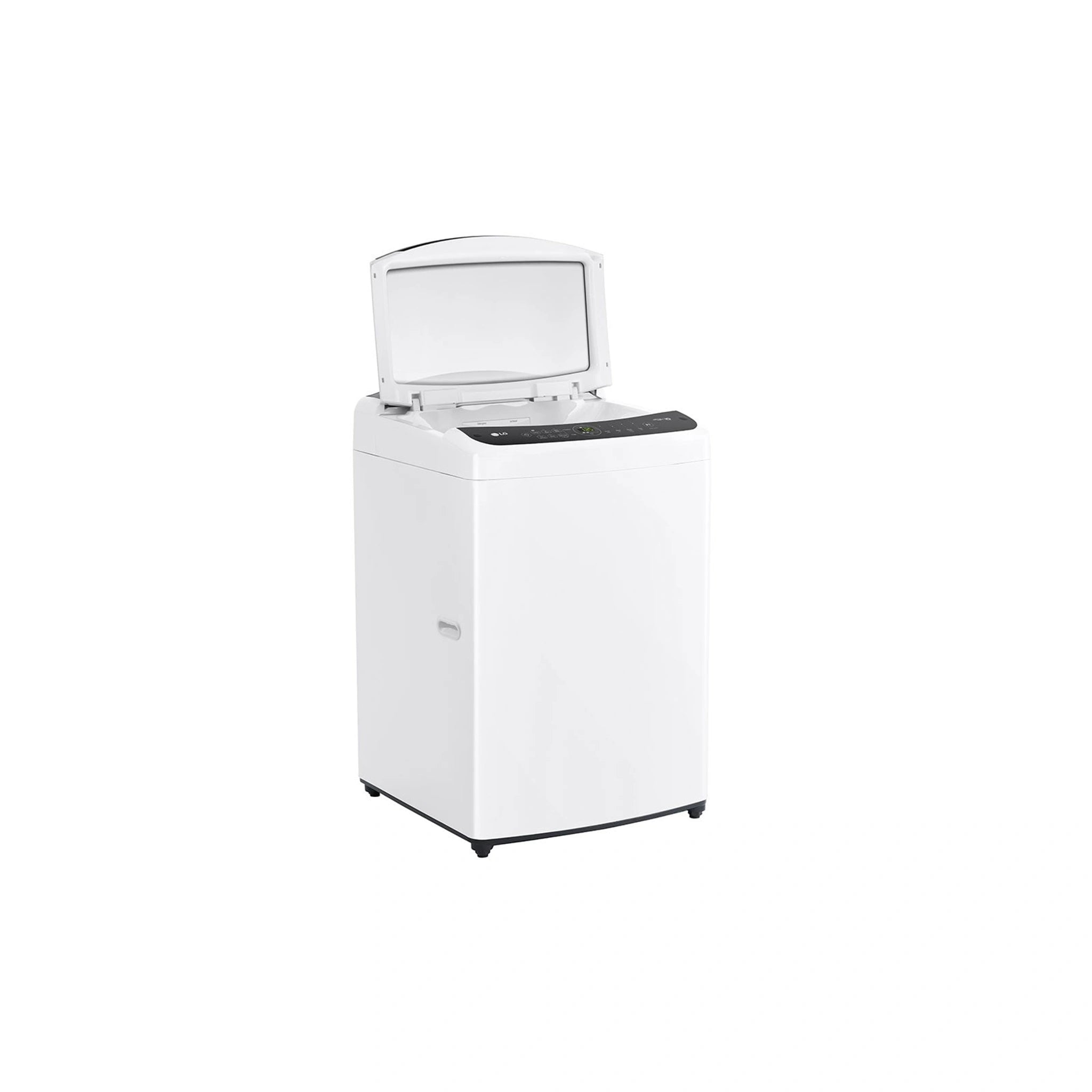 LG 9Kg Series 3 Top Load Washing Machine WTL309W, Left Side View With Door Open