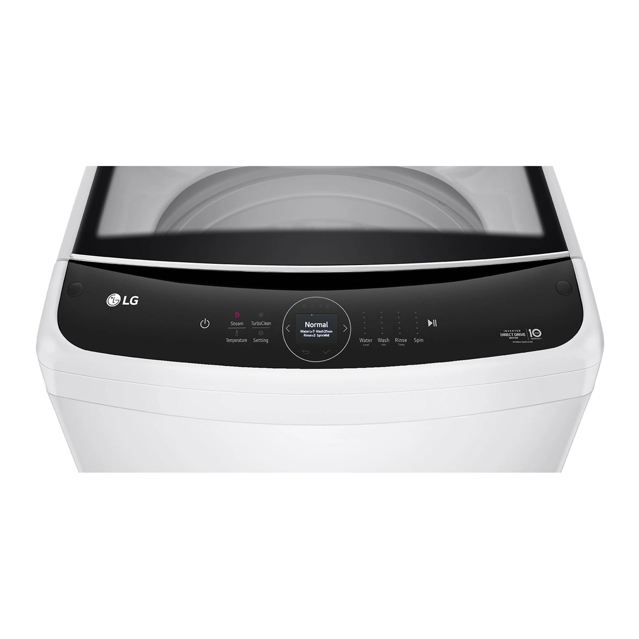 LG 14kg Series 9 Top Load Washing Machine WTL914W, Control Panel View