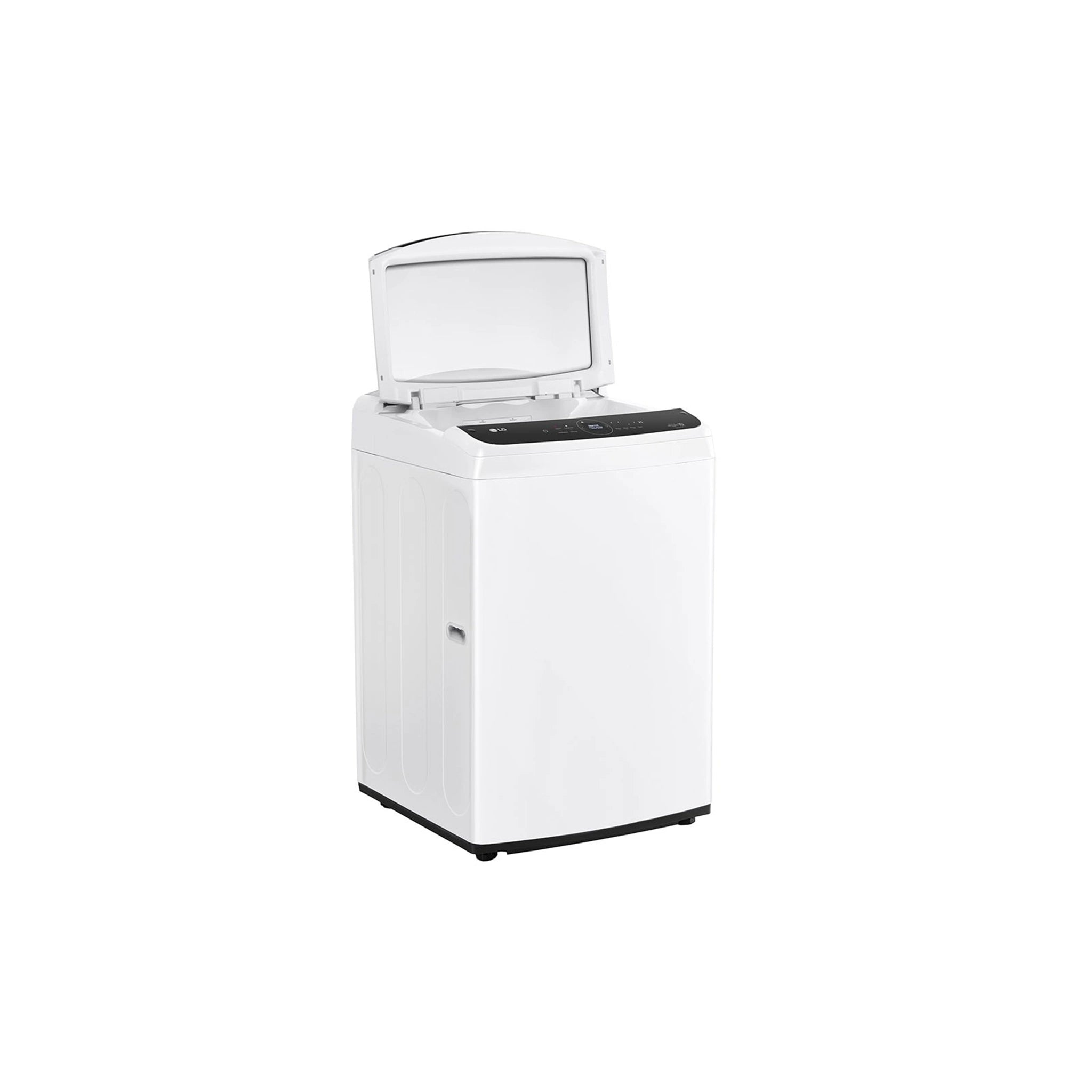 LG 14kg Series 9 Top Load Washing Machine WTL914W, Left Side View With Door Open