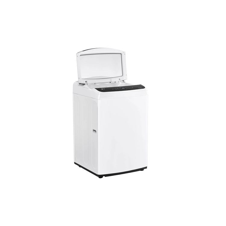 LG 14kg Series 9 Top Load Washing Machine WTL914W, Left Side View With Door Open