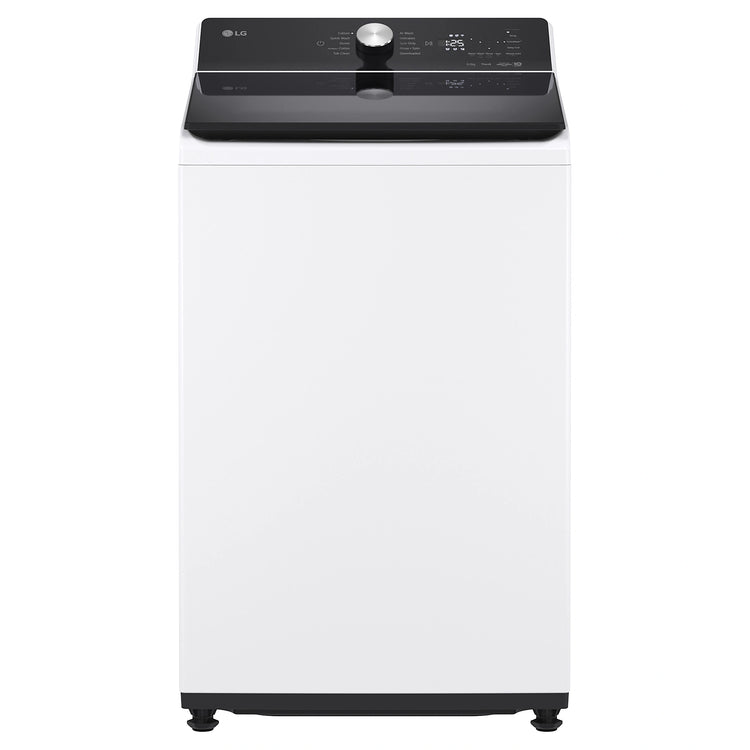 LG 8kg Series 5 AI White Top Load Washing Machine WTX308W. Front View