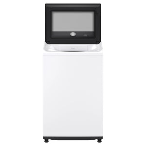 LG 8kg Series 5 AI White Top Load Washing Machine WTX308W. Front View with Door Open