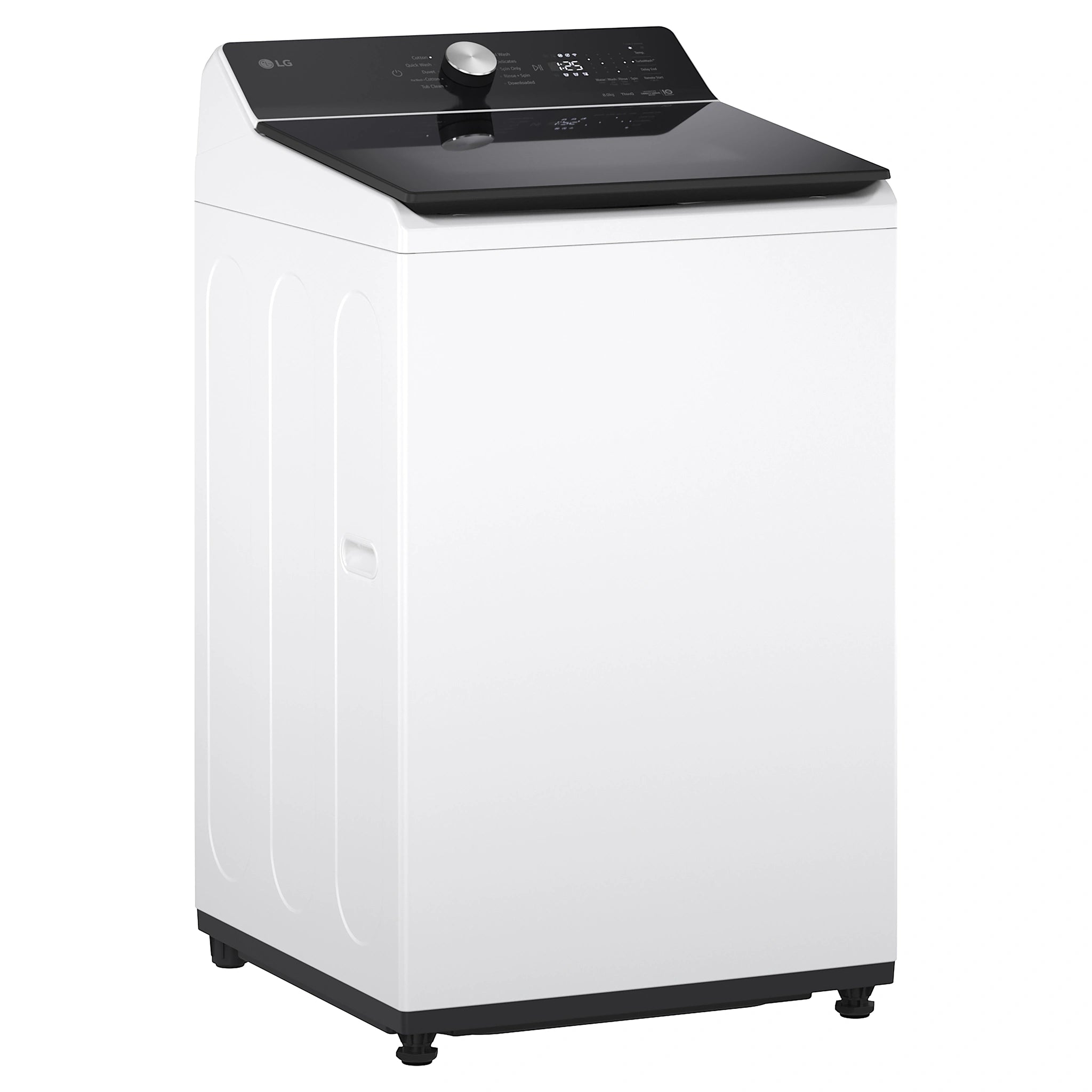 LG 8kg Series 5 AI White Top Load Washing Machine WTX308W. Left Side View