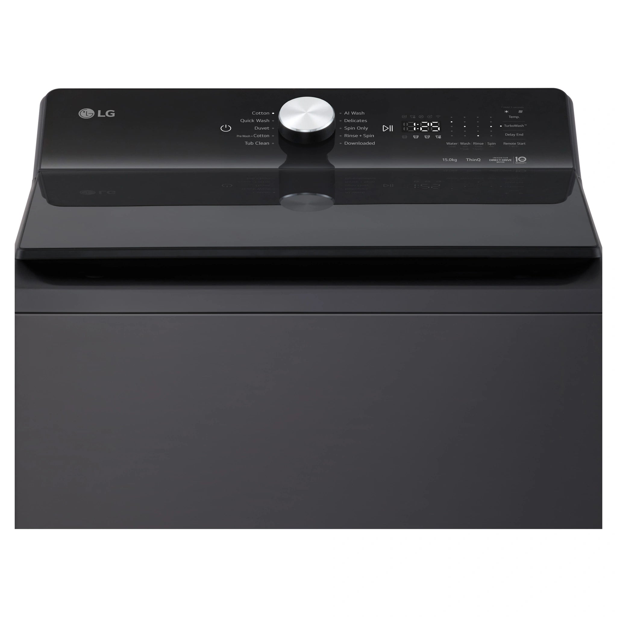 LG 9kg Series 5 AI Graphite Top Load Washing Machine WTX309G, Control Panel View