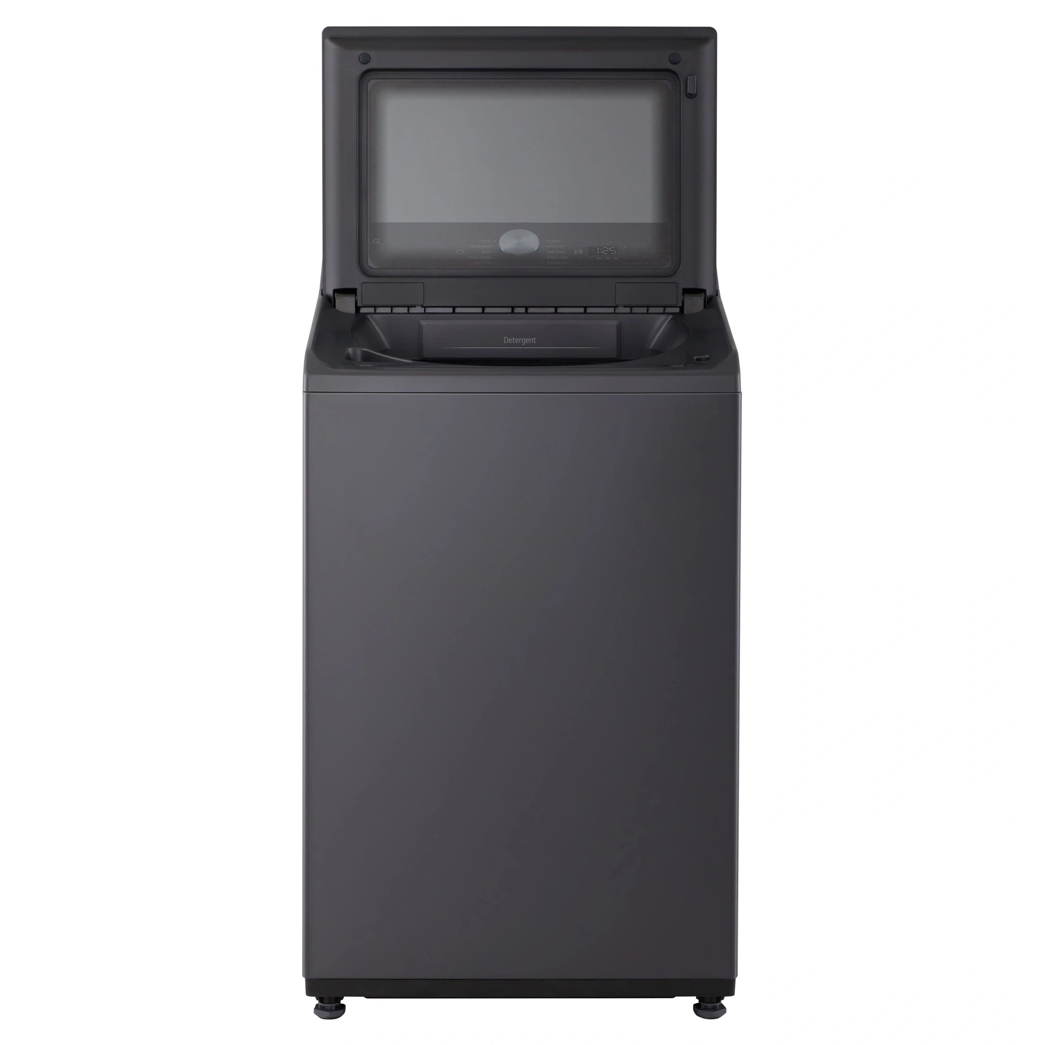 LG 9kg Series 5 AI Graphite Top Load Washing Machine WTX309G, Front View with Door Open
