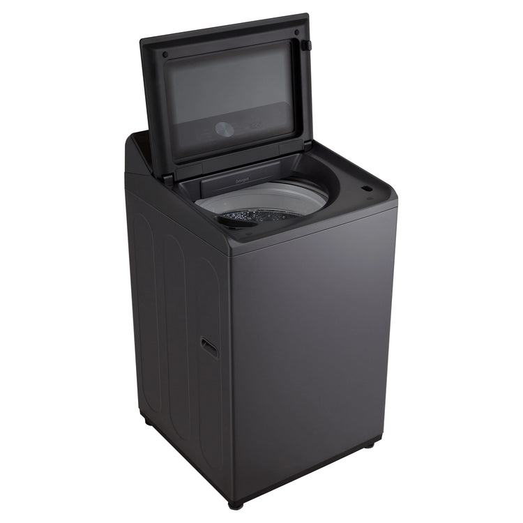 LG 9kg Series 5 AI Graphite Top Load Washing Machine WTX309G, Left Side with Door Open View