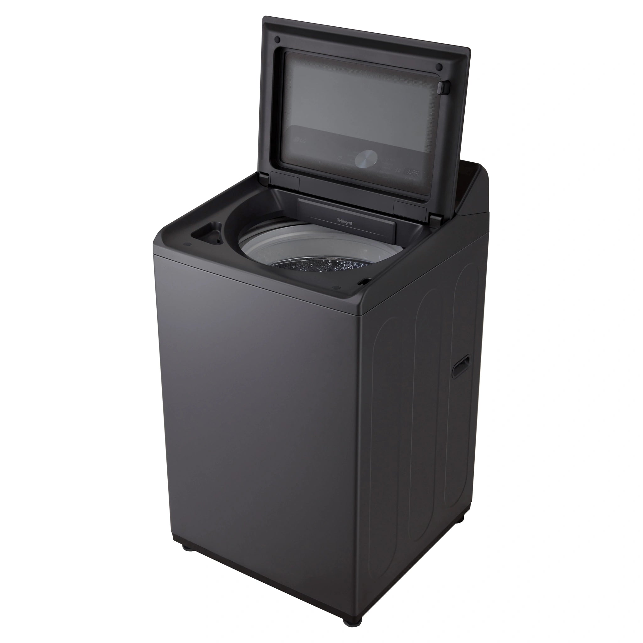 LG 9kg Series 5 AI Graphite Top Load Washing Machine WTX309G, Right Side View with Door Open