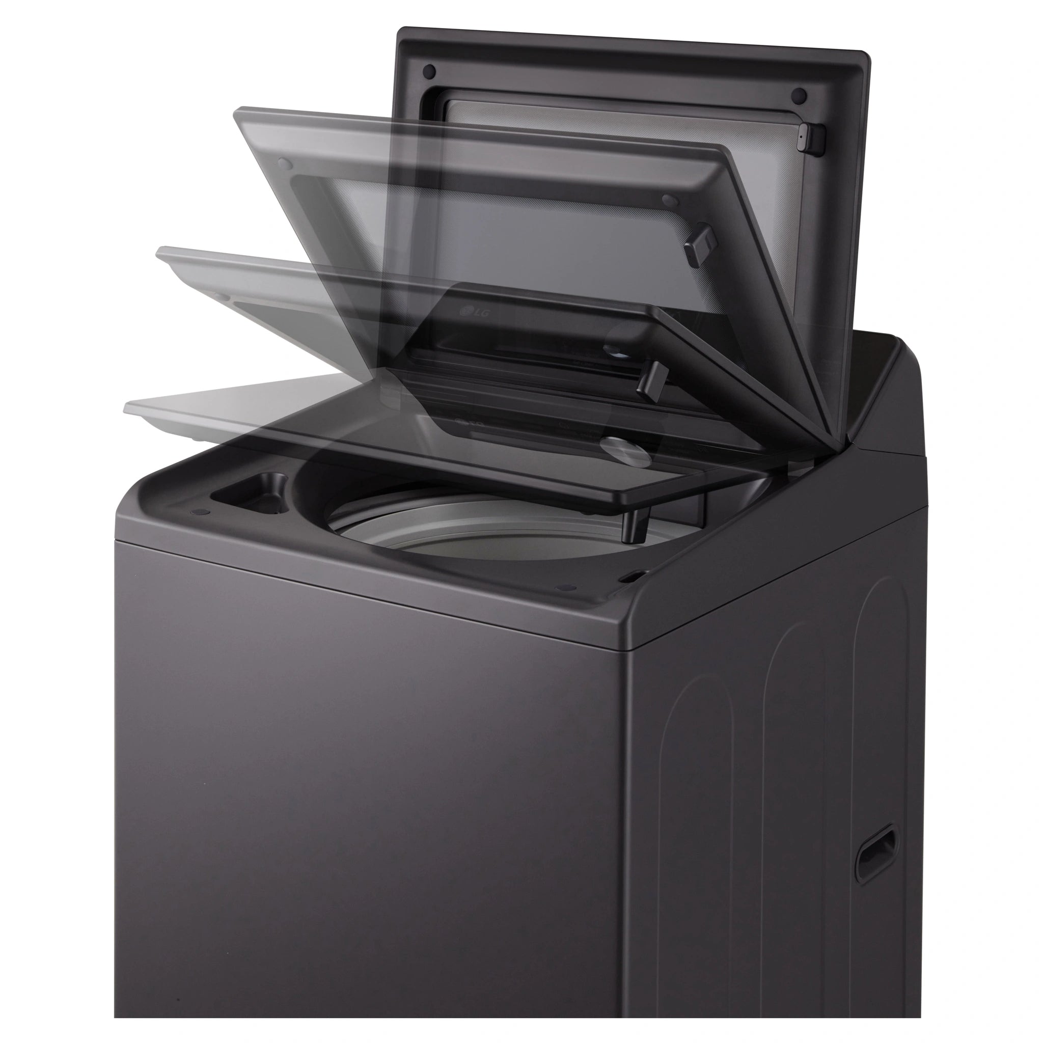 LG 9kg Series 5 AI Graphite Top Load Washing Machine WTX309G, Right Side Door Open View