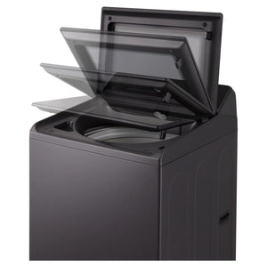 LG 9kg Series 5 AI Graphite Top Load Washing Machine WTX309G, Right Side Door Open View