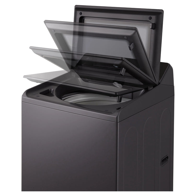 LG 9kg Series 5 AI Graphite Top Load Washing Machine WTX309G, Right Side Door Open View