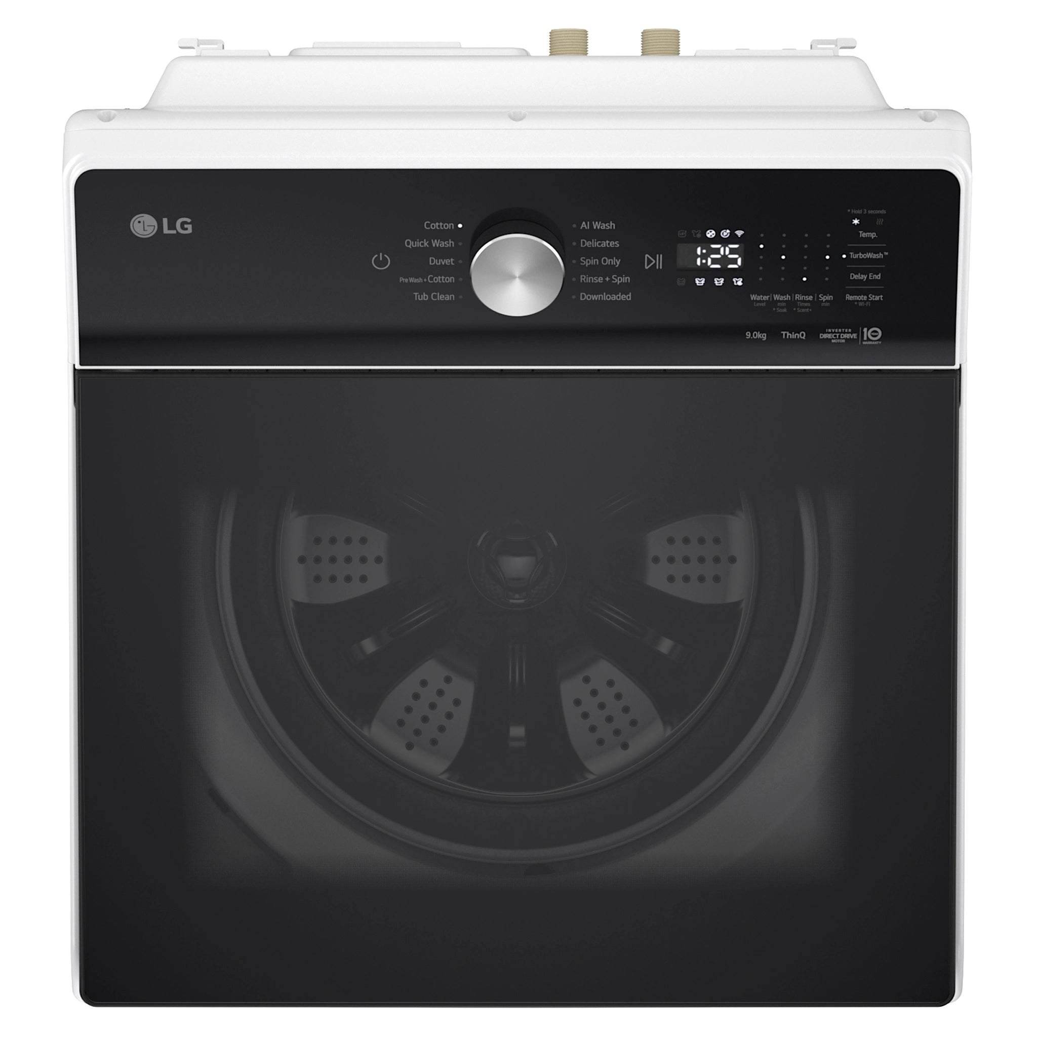 LG 9kg AI DD White Top Load Washer WTX309W, Control Panel View