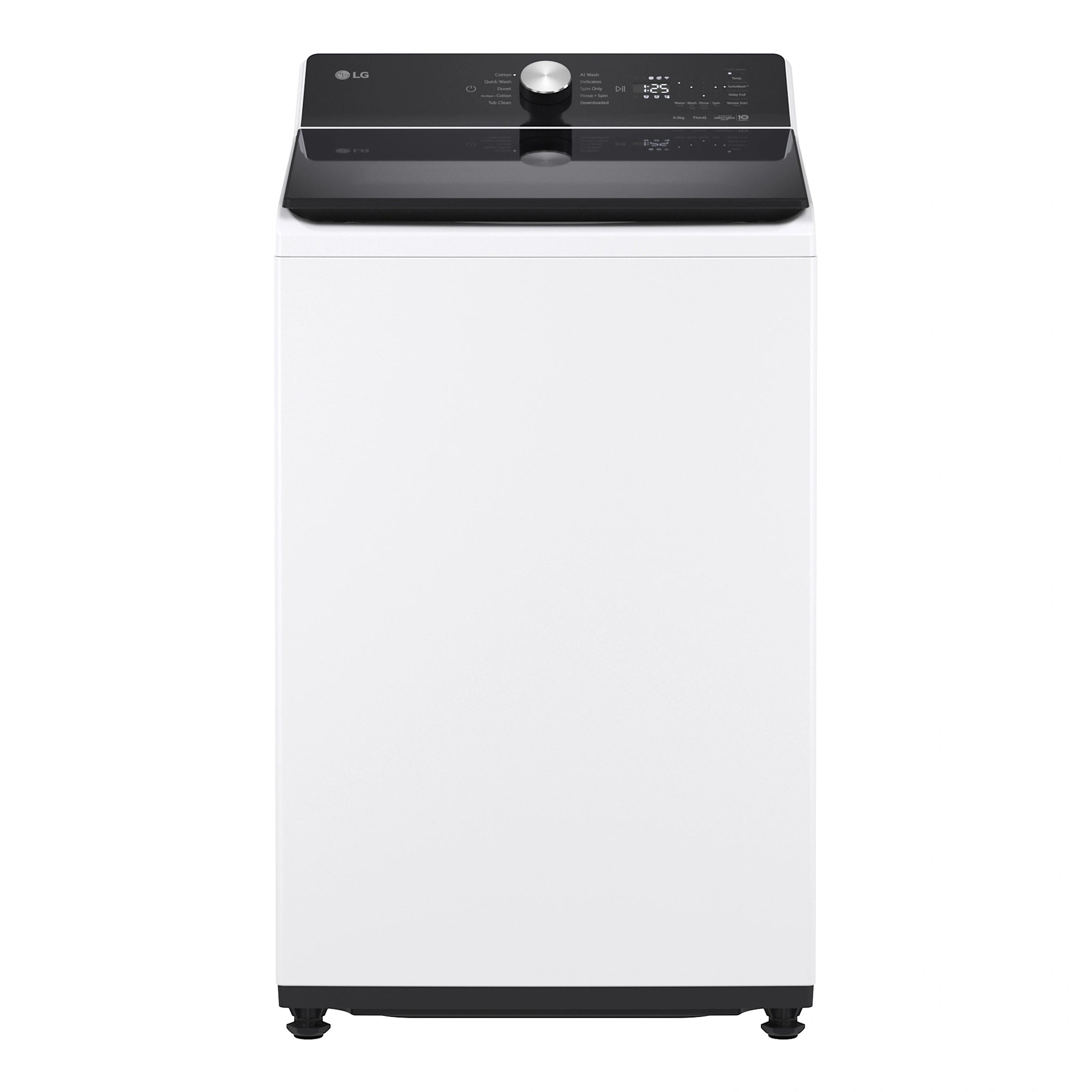 LG 9kg AI DD White Top Load Washer WTX309W, Front View