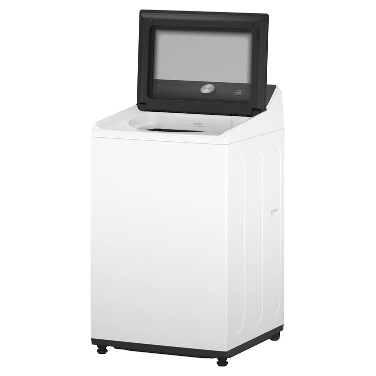 LG 9kg AI DD White Top Load Washer WTX309W, Right Side Door Open View