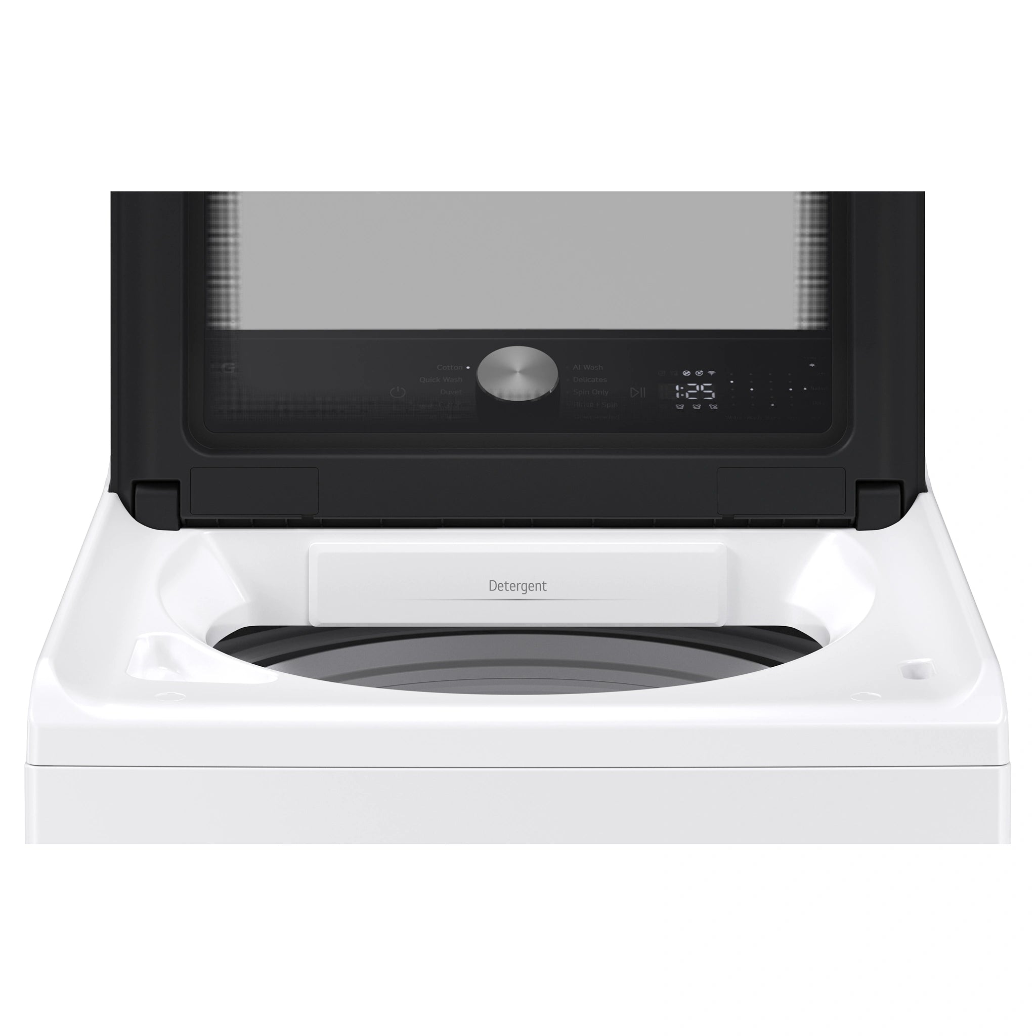 LG 9kg AI DD White Top Load Washer WTX309W, Top Door Open View