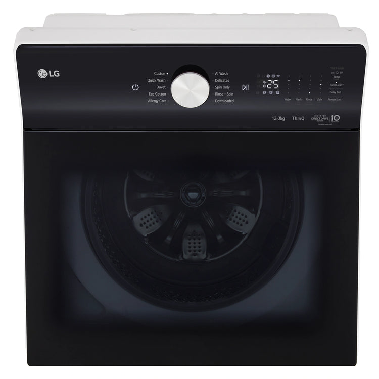 LG 12kg White Top Load Washer with AI DD WTX512W, Control Panel View