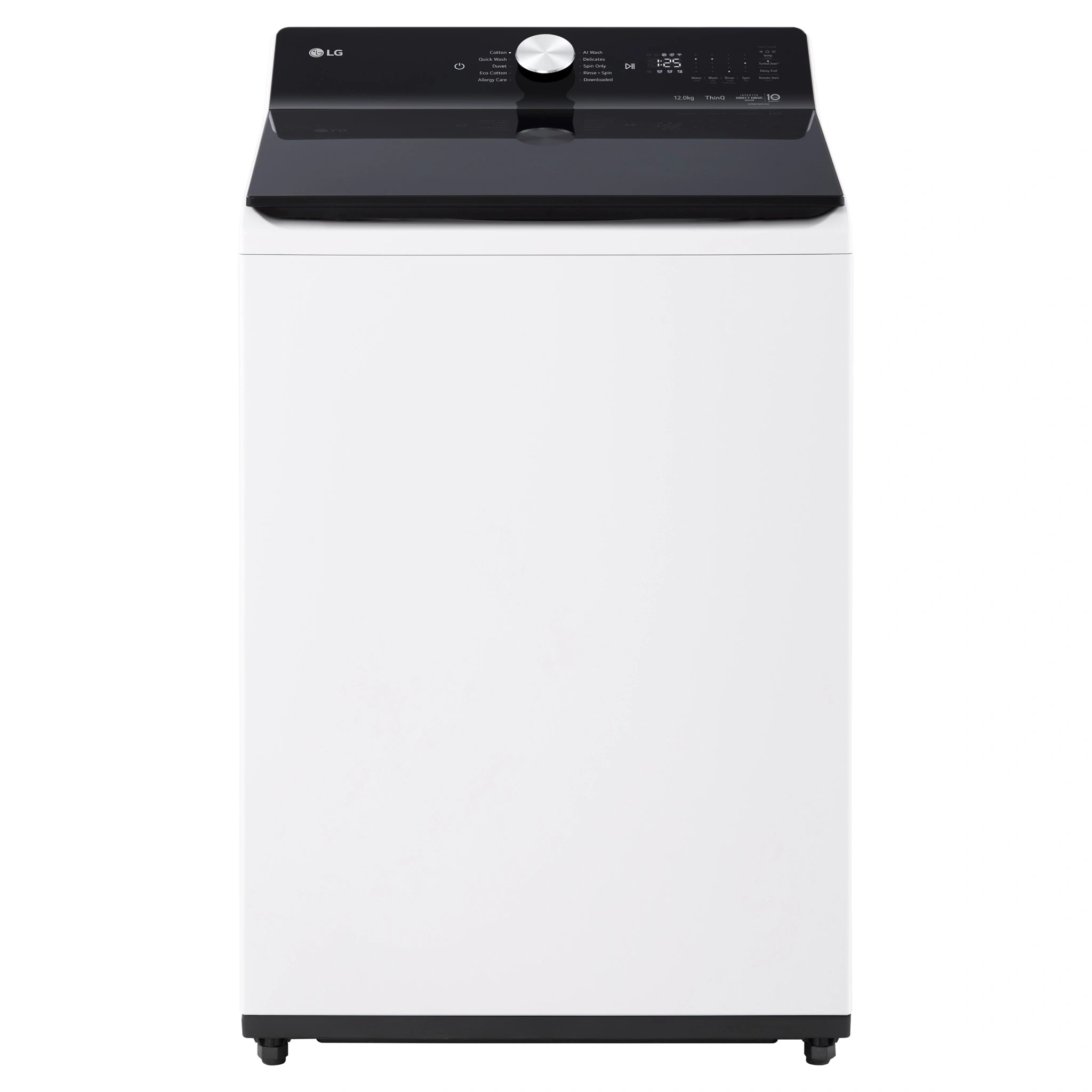 LG 12kg White Top Load Washer with AI DD WTX512W, Front View