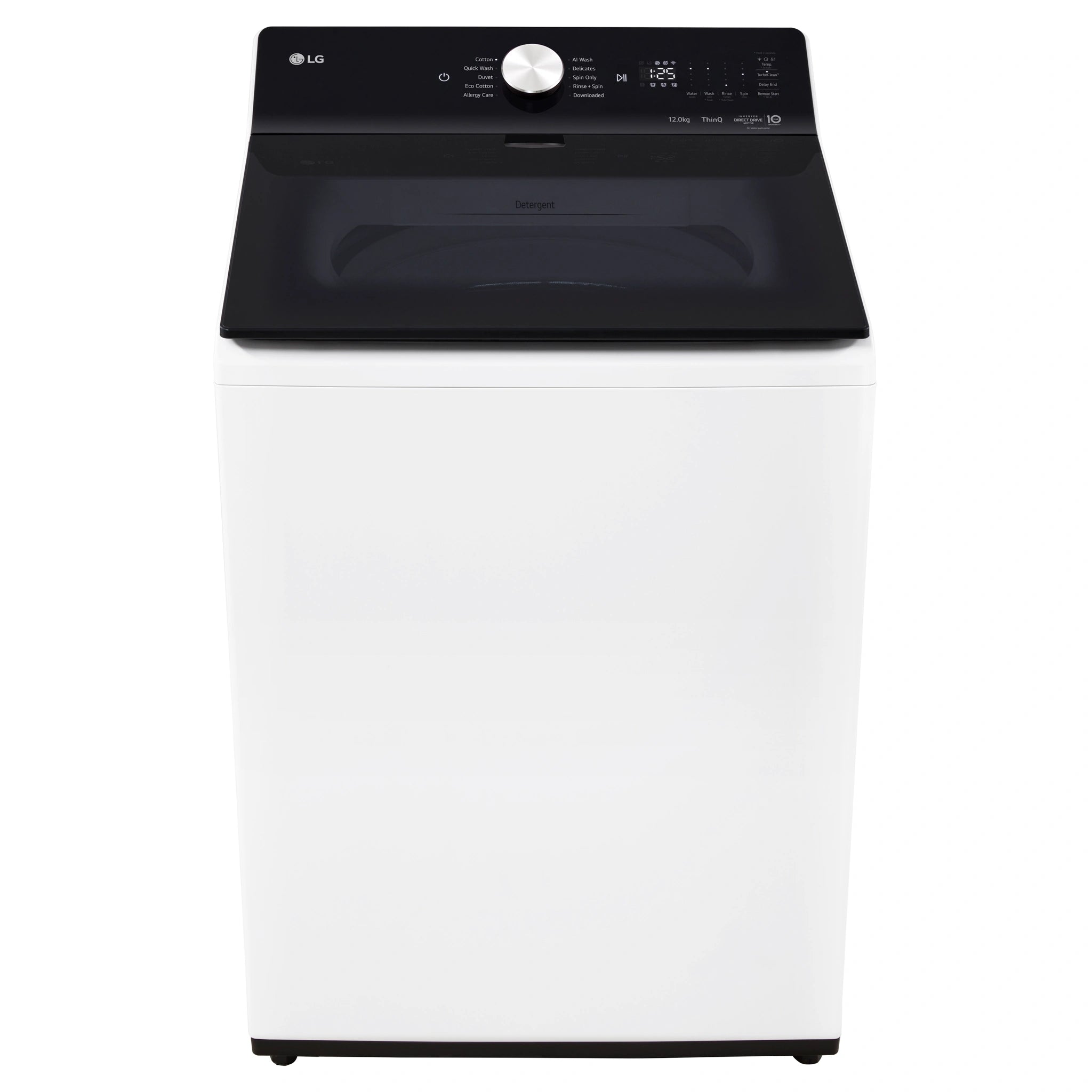 LG 12kg White Top Load Washer with AI DD WTX512W, Front View