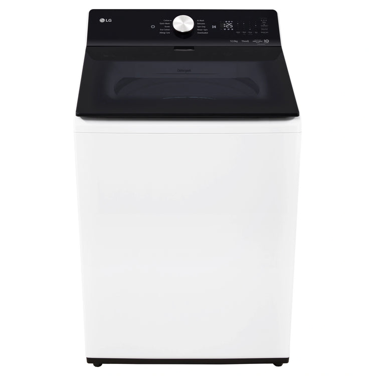 LG 12kg White Top Load Washer with AI DD WTX512W, Front View