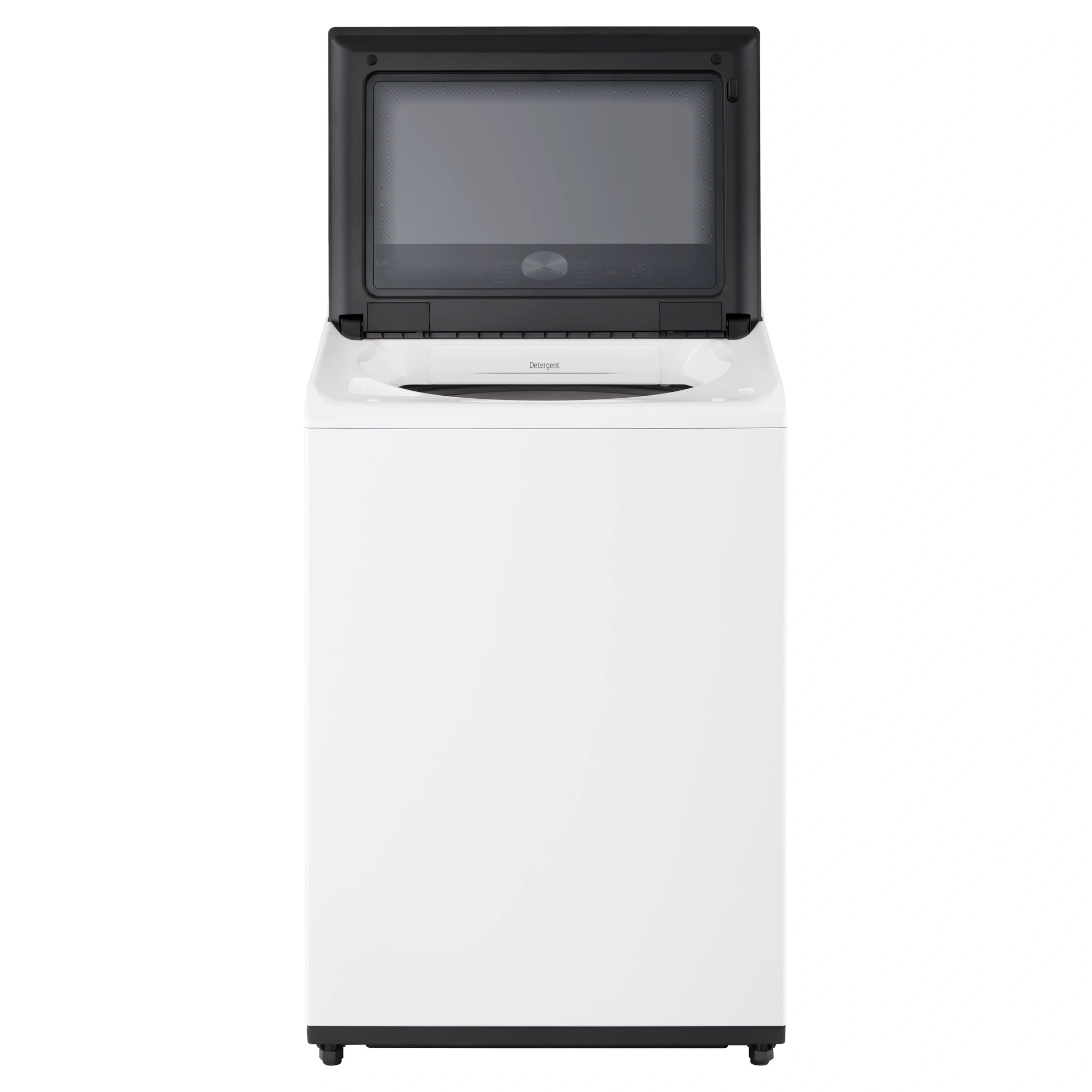 LG 12kg White Top Load Washer with AI DD WTX512W, Front View with Door Open