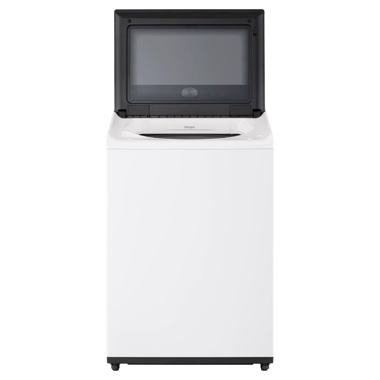LG 12kg White Top Load Washer with AI DD WTX512W, Front View with Door Open