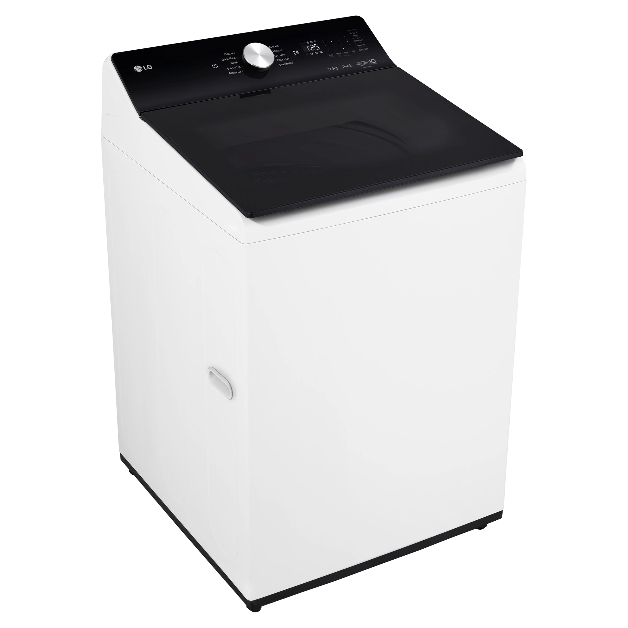 LG 12kg White Top Load Washer with AI DD WTX512W, Left Side Top View