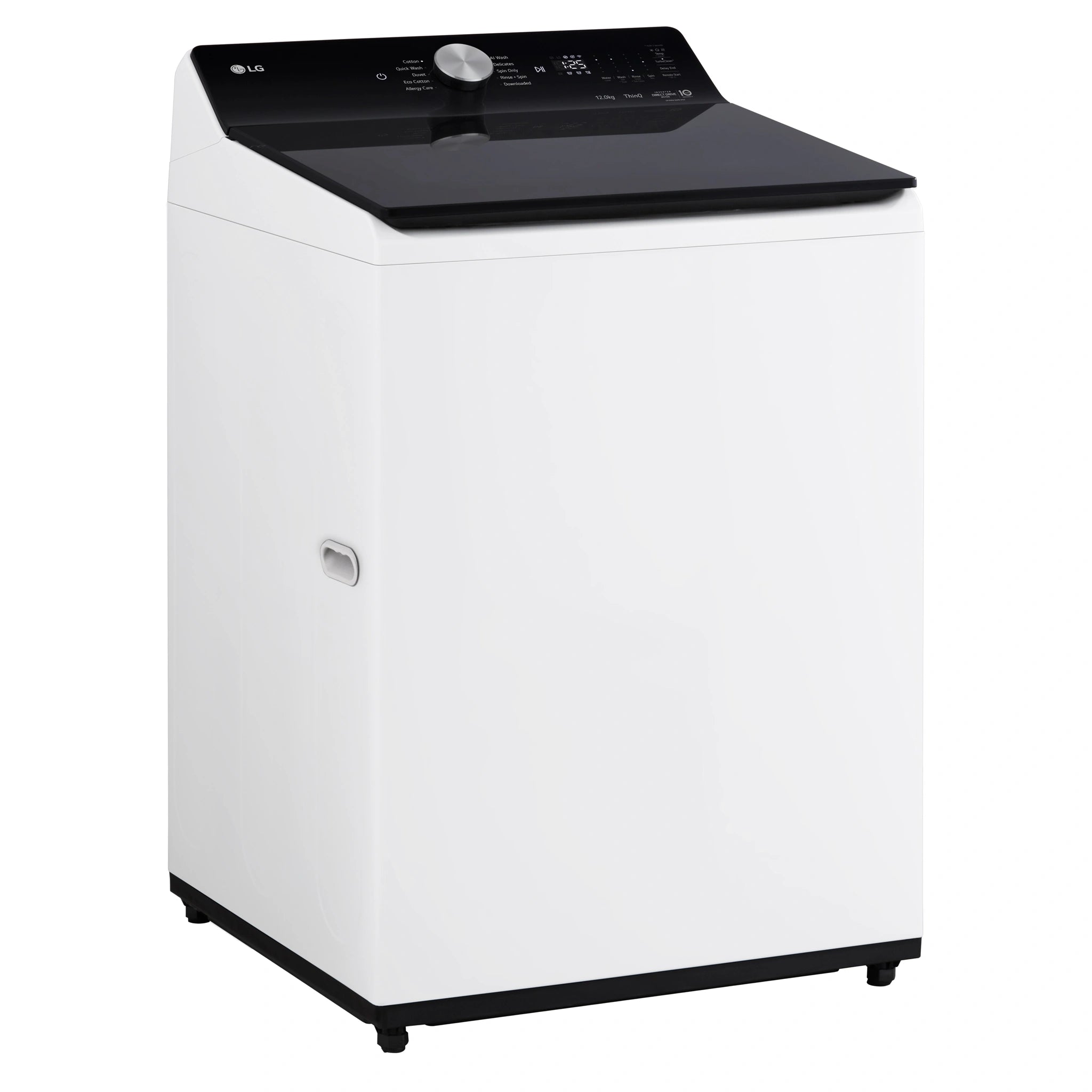 LG 12kg White Top Load Washer with AI DD WTX512W, Left Side View