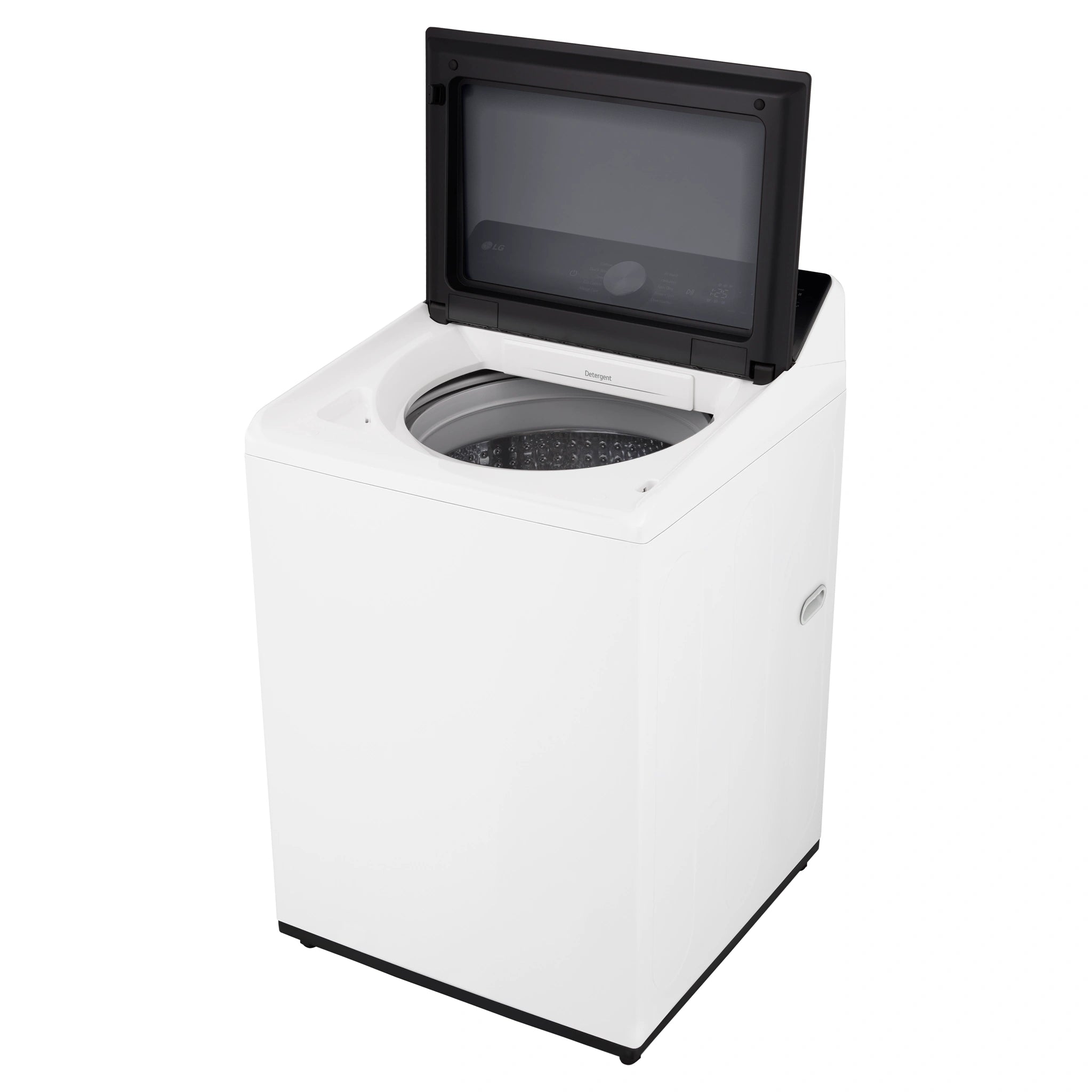 LG 12kg White Top Load Washer with AI DD WTX512W, Rght Side View with Door Open