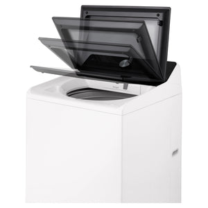 LG 12kg White Top Load Washer with AI DD WTX512W, Rght Side View with Door Open