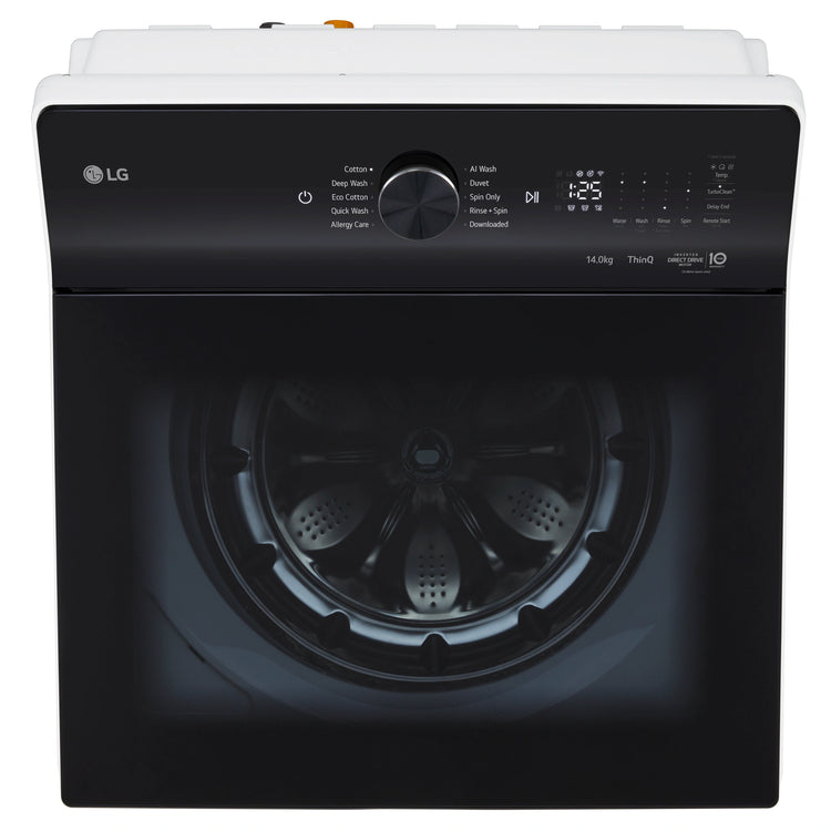 LG 14kg White Top Load Washer with AI DD WTX914W, Control Panel View