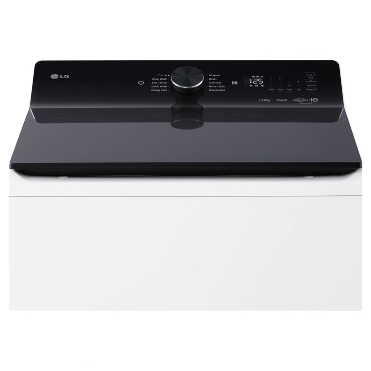 LG 14kg White Top Load Washer with AI DD WTX914W, Control Panel View