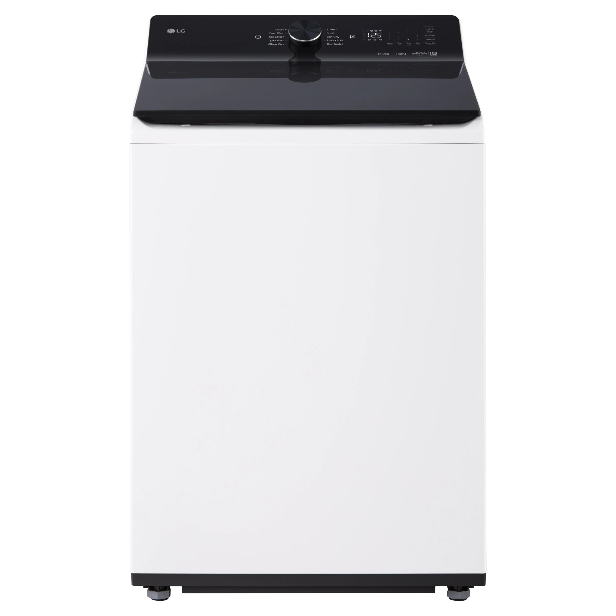 LG 14kg White Top Load Washer with AI DD WTX914W, Front View