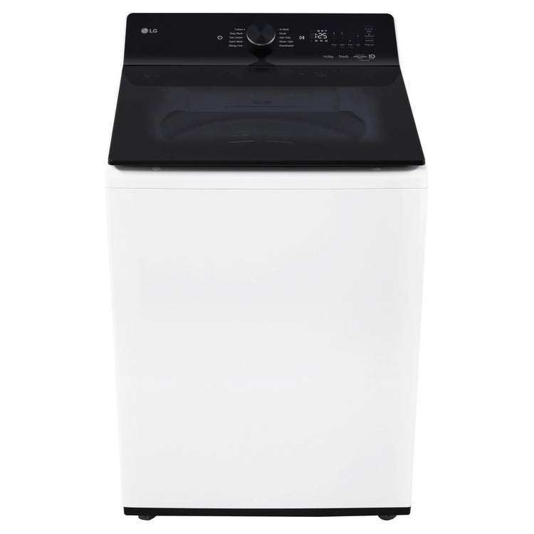 LG 14kg White Top Load Washer with AI DD WTX914W, Front View