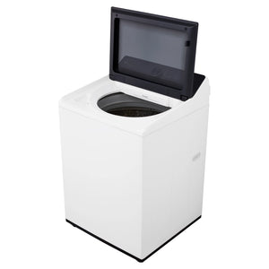 LG 14kg White Top Load Washer with AI DD WTX914W, Right Side View with Door Open