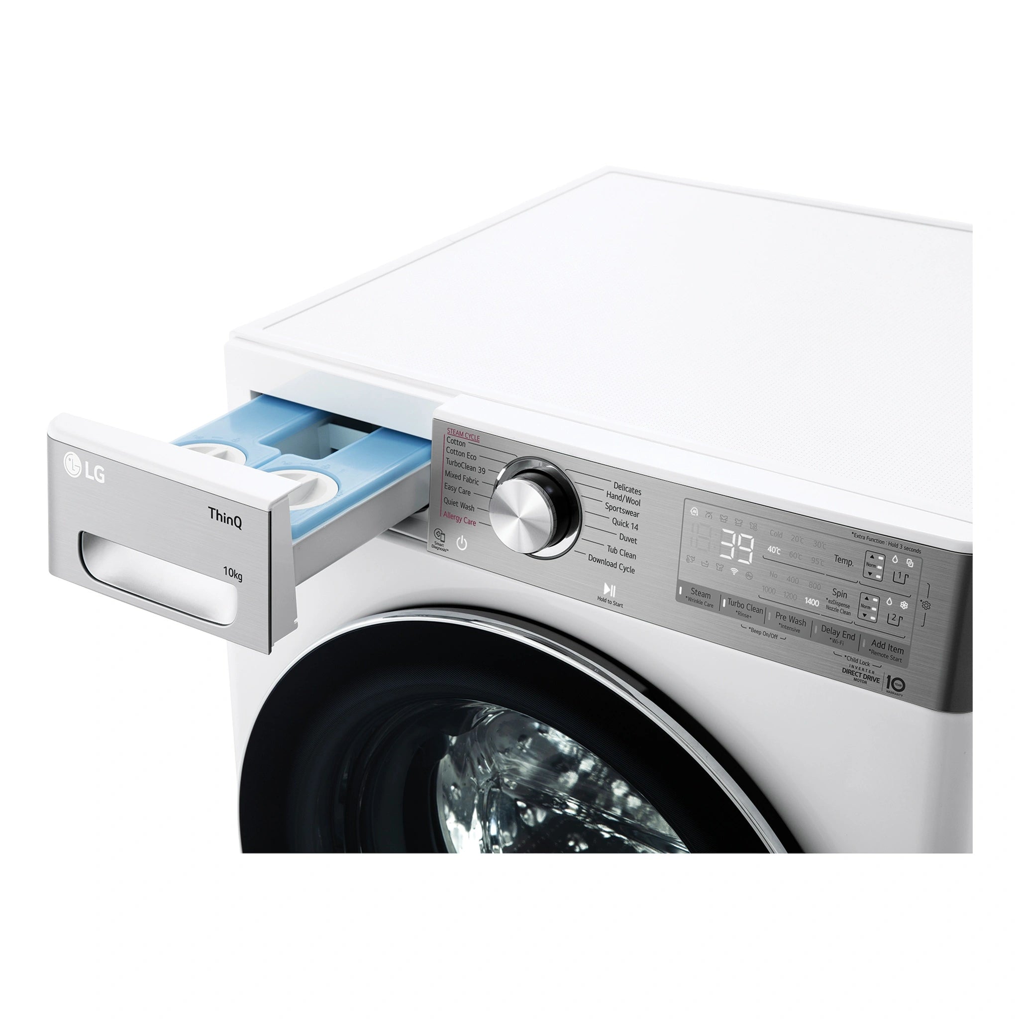 LG 10kg Series 10 Front Load Washing Machine - ezDispense WV101410W, Dispenser View